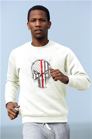 Punisher Beyaz Unisex Sweatshirt