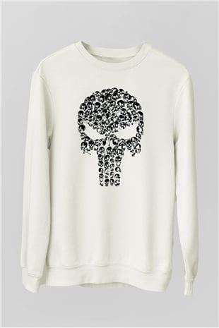 Punisher Beyaz Unisex Sweatshirt