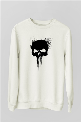 Punisher Beyaz Unisex Sweatshirt