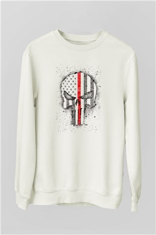 Punisher Beyaz Unisex Sweatshirt
