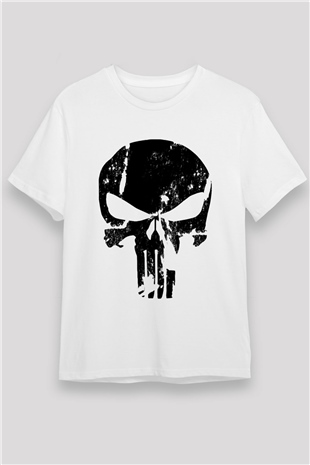 Punisher Beyaz Unisex Tişört T-Shirt