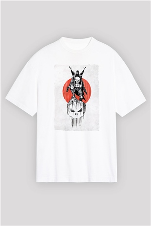 Punisher Beyaz Oversize Tişört Oversize T-shirt