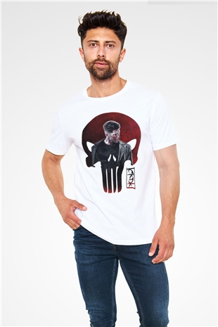 Punisher Beyaz Unisex Tişört T-Shirt