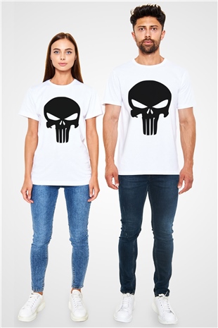 Punisher Beyaz Unisex Tişört T-Shirt