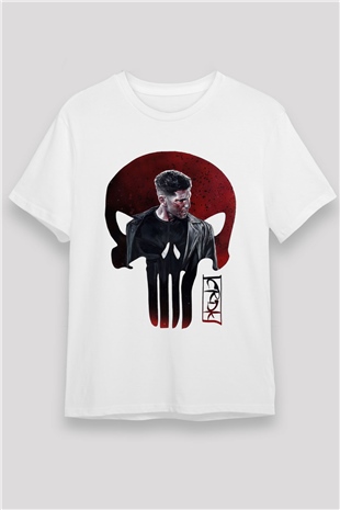 Punisher Beyaz Unisex Tişört T-Shirt