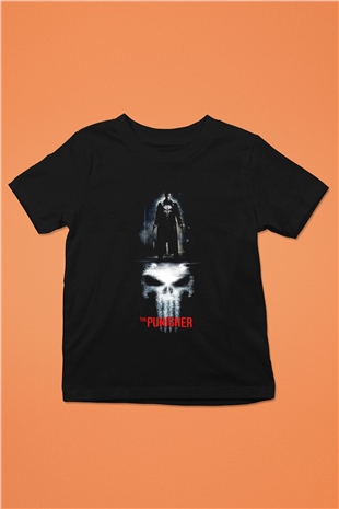 Punisher Siyah Unisex Çocuk Tişört