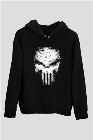 Punisher Siyah Unisex Hoodie