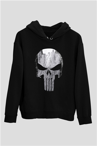 Punisher Siyah Unisex Hoodie
