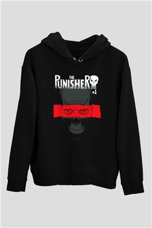 Punisher Siyah Unisex Hoodie