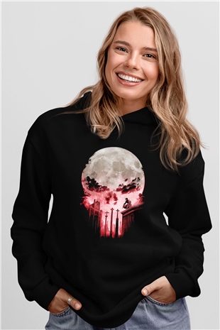 Punisher Siyah Unisex Hoodie