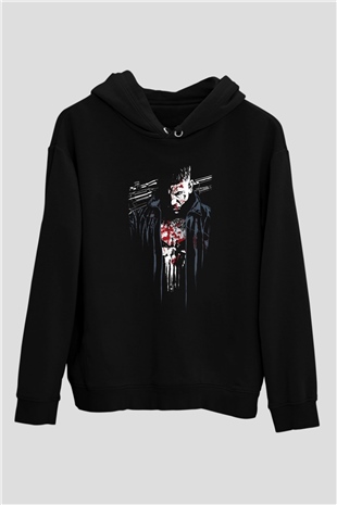 Punisher Siyah Unisex Hoodie