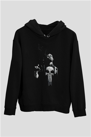 Punisher Siyah Unisex Hoodie