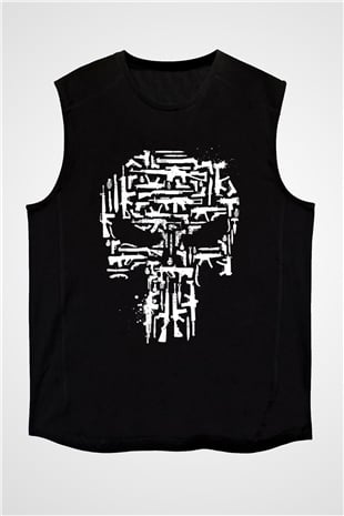 Punisher Siyah Unisex Kolsuz Tişört