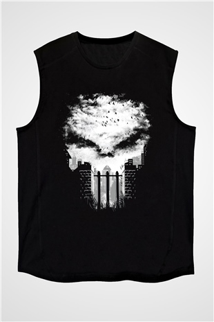 Punisher Siyah Unisex Kolsuz Tişört
