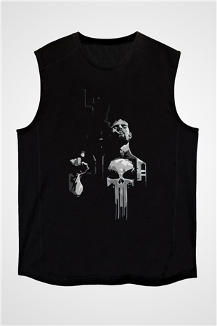 Punisher Siyah Unisex Kolsuz Tişört