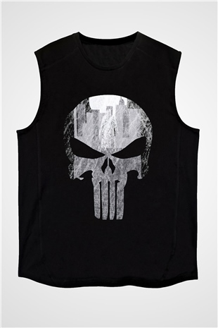 Punisher Siyah Unisex Kolsuz Tişört