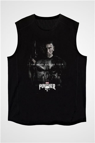 Punisher Siyah Unisex Kolsuz Tişört