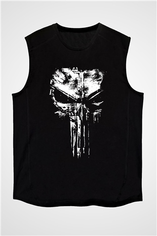 Punisher Siyah Unisex Kolsuz Tişört