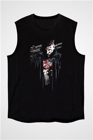 Punisher Siyah Unisex Kolsuz Tişört