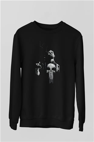 Punisher Siyah Unisex Sweatshirt