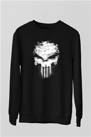 Punisher Siyah Unisex Sweatshirt
