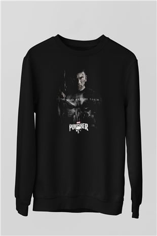 Punisher Siyah Unisex Sweatshirt