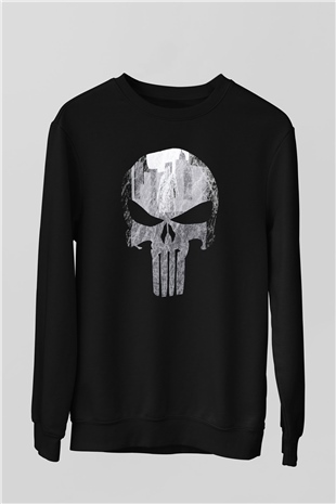 Punisher Siyah Unisex Sweatshirt