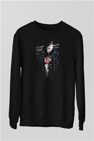 Punisher Siyah Unisex Sweatshirt