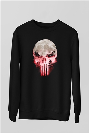 Punisher Siyah Unisex Sweatshirt
