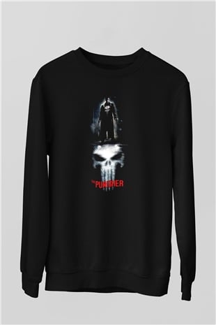 Punisher Siyah Unisex Sweatshirt