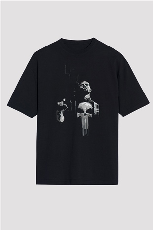 Punisher Siyah Oversize Tişört Oversize T-shirt
