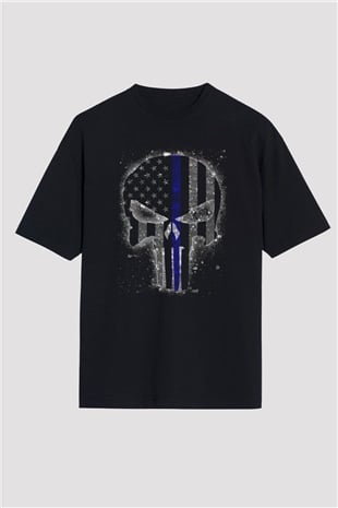 Punisher Siyah Oversize Tişört Oversize T-shirt