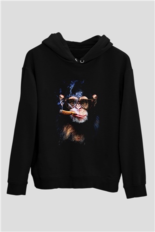 Puro İçen ŞempanzeSiyah  Unisex Hoodie