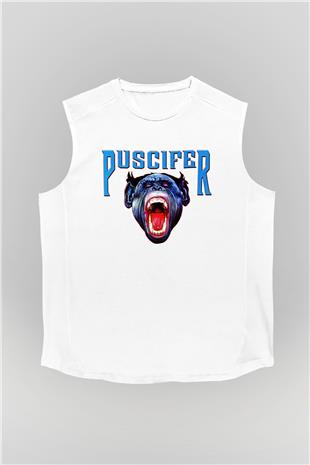 Puscifer Baskılı Beyaz Unisex Kolsuz Tişört - Tshirt