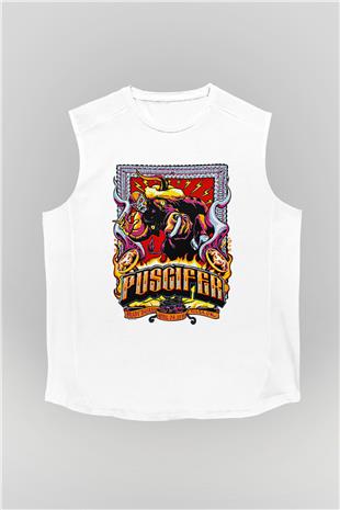 Puscifer Baskılı Beyaz Unisex Kolsuz Tişört - Tshirt