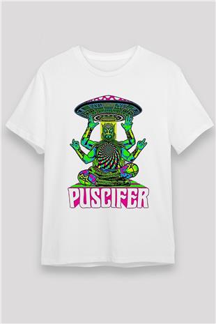 Puscifer Baskılı Unisex Beyaz Tişört - Tshirt