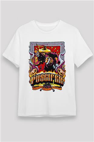 Puscifer Baskılı Unisex Beyaz Tişört - Tshirt