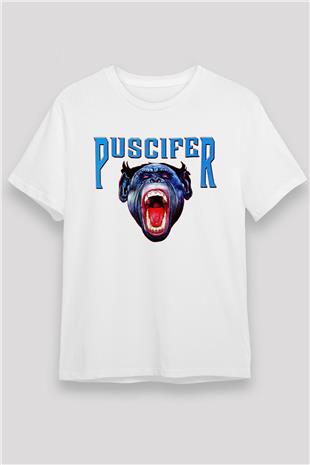 Puscifer Baskılı Unisex Beyaz Tişört - Tshirt