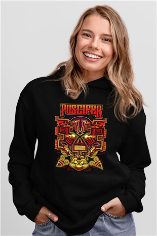 Puscifer Baskılı Unisex Siyah Kapüşonlu Sweatshirt