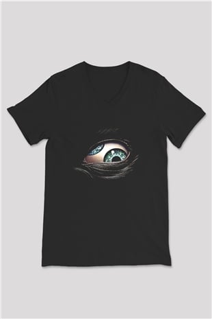 Puscifer Baskılı Unisex Siyah V Yaka Tişört - Tshirt