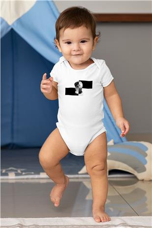 Pusha T Baskılı Beyaz Unisex Bebek Body - Zıbın