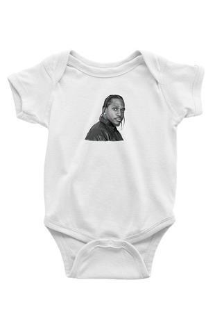 Pusha T Baskılı Beyaz Unisex Bebek Body - Zıbın