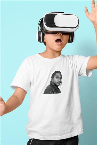 Pusha T Baskılı Beyaz Unisex Beyaz Çocuk Tişört - Tshirt