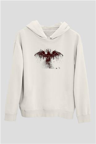Pusha T Baskılı Beyaz Unisex Kapüşonlu Sweatshirt