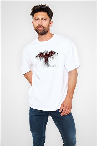Pusha T Baskılı Beyaz Unisex Oversize Tişört - Tshirt