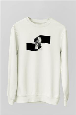 Pusha T Baskılı Beyaz Unisex Sweatshirt