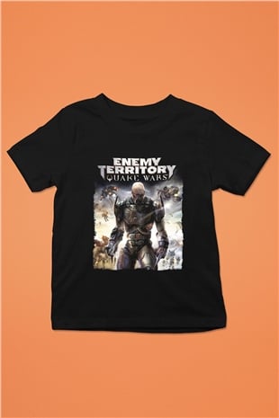 Quake Wars Siyah Unisex Çocuk Tişört