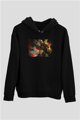 Quake Wars Siyah Unisex Hoodie