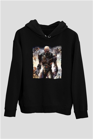 Quake Wars Siyah Unisex Hoodie