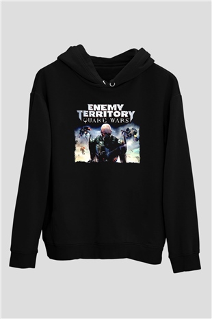 Quake Wars Siyah Unisex Hoodie